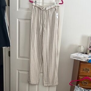 Old Navy Beige and Black Striped Pants